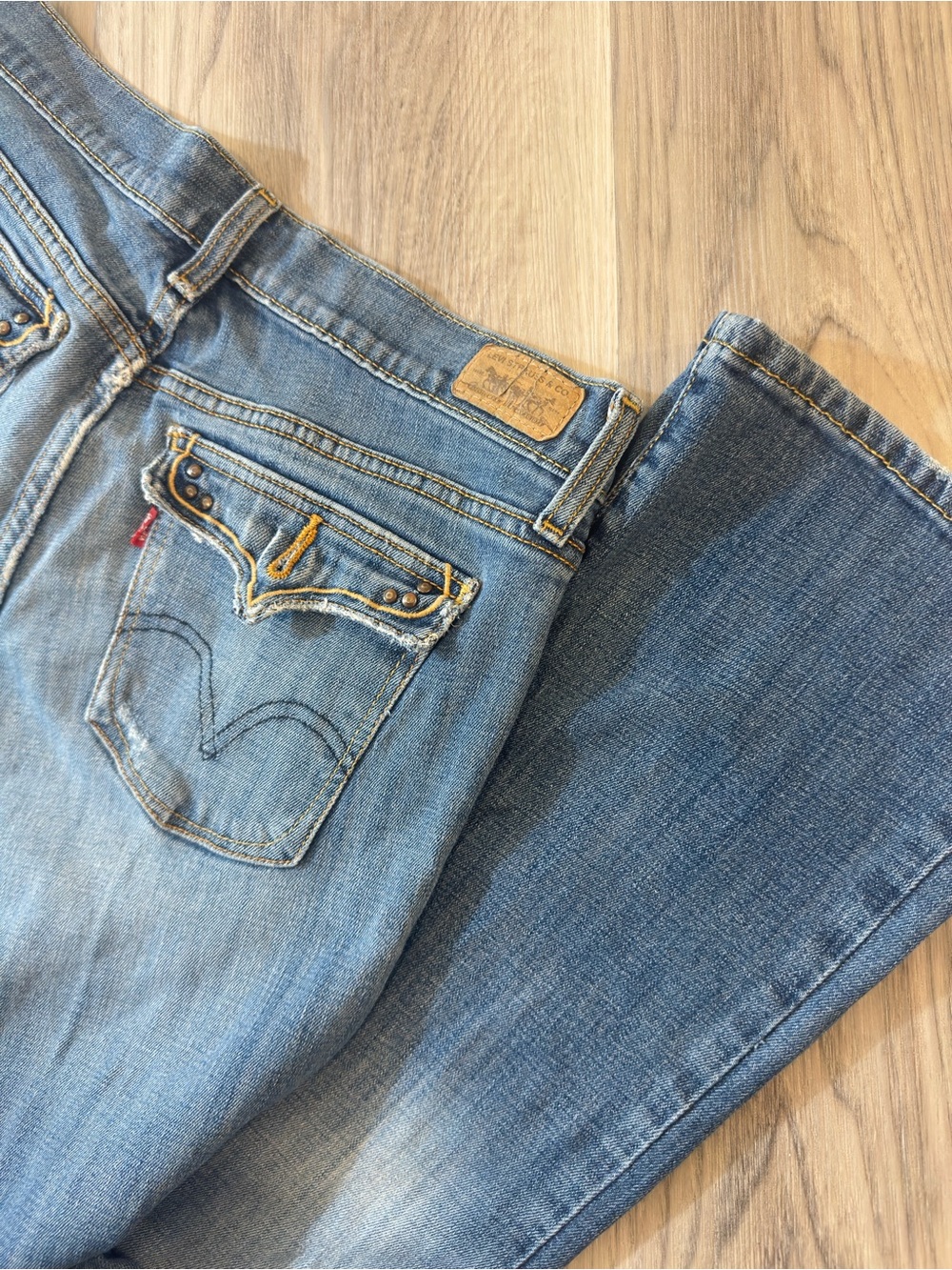 Levi's Women's Light Blue Bootcut Jeans with Studded Pocket
